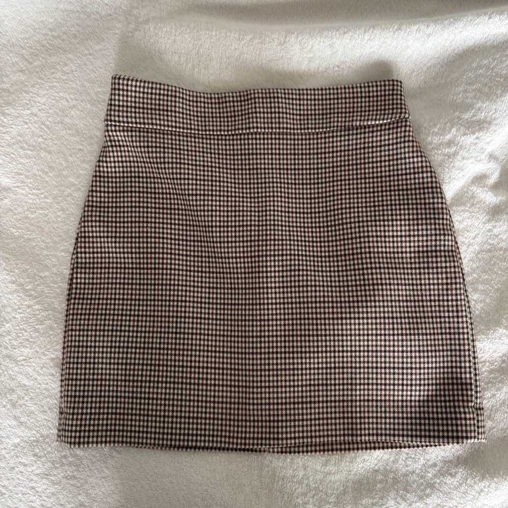 Mango Plaid Checkered Mini Skirt